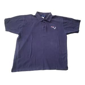 Reebok New England Patriots Navy Blue Collared Short Sleeved Polo Shirt